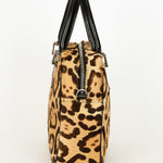 Fendi Leopard Print Ponyhair Top Handle Bag
