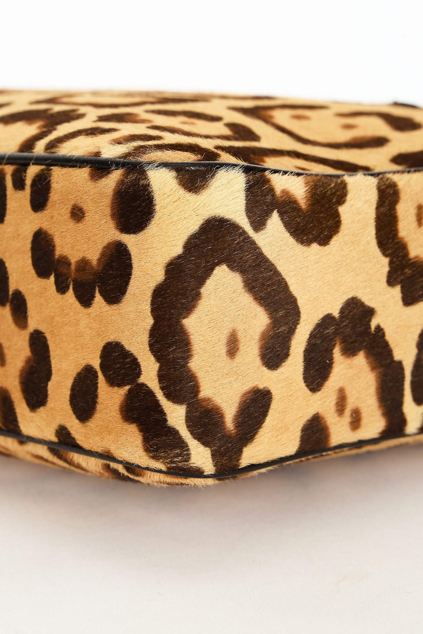 Fendi Leopard Print Ponyhair Top Handle Bag