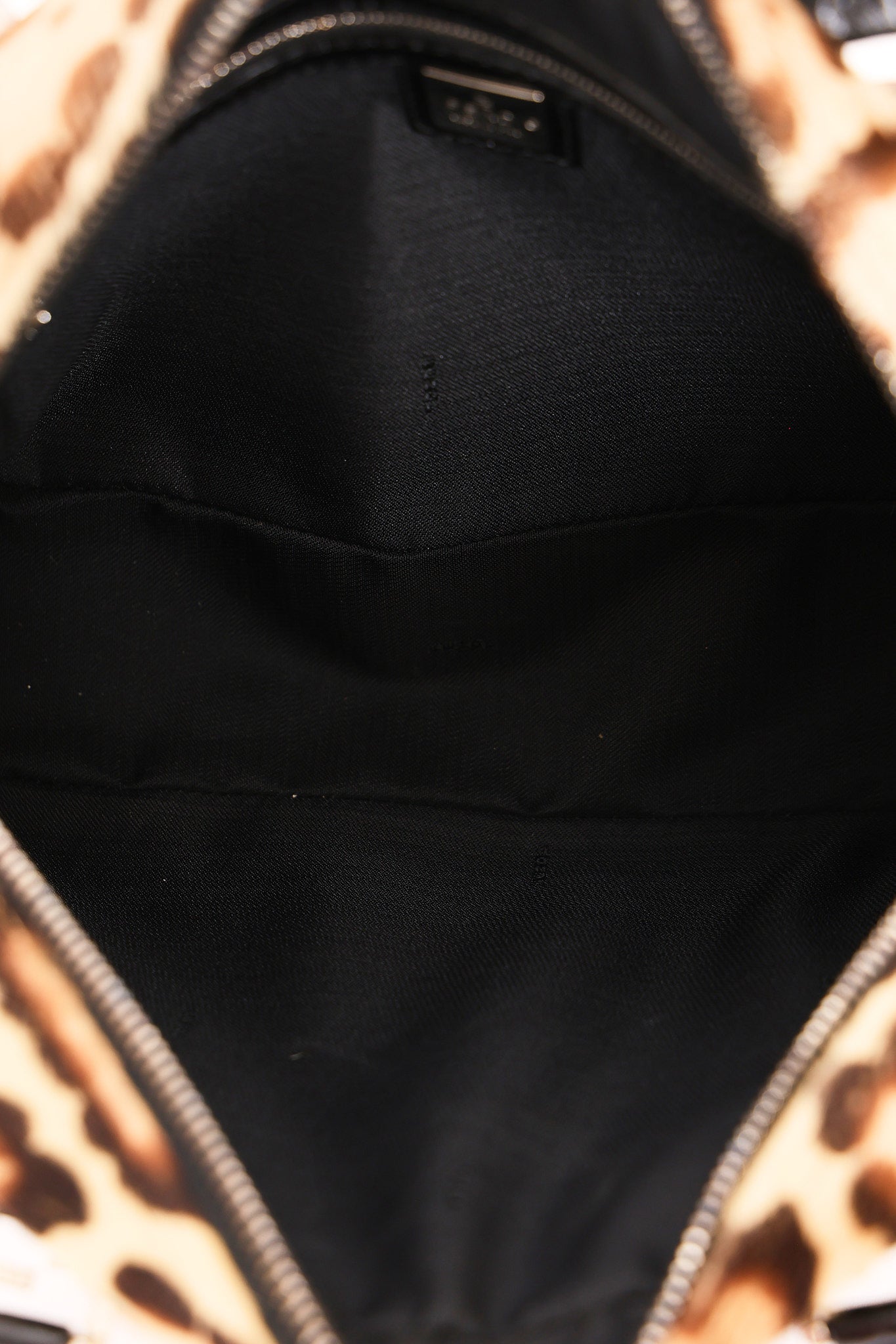Fendi Leopard Print Ponyhair Top Handle Bag