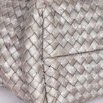 Bottega Veneta Intrecciato Small Cabat Tote Metallic Silver