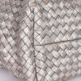 Bottega Veneta Intrecciato Small Cabat Tote Metallic Silver