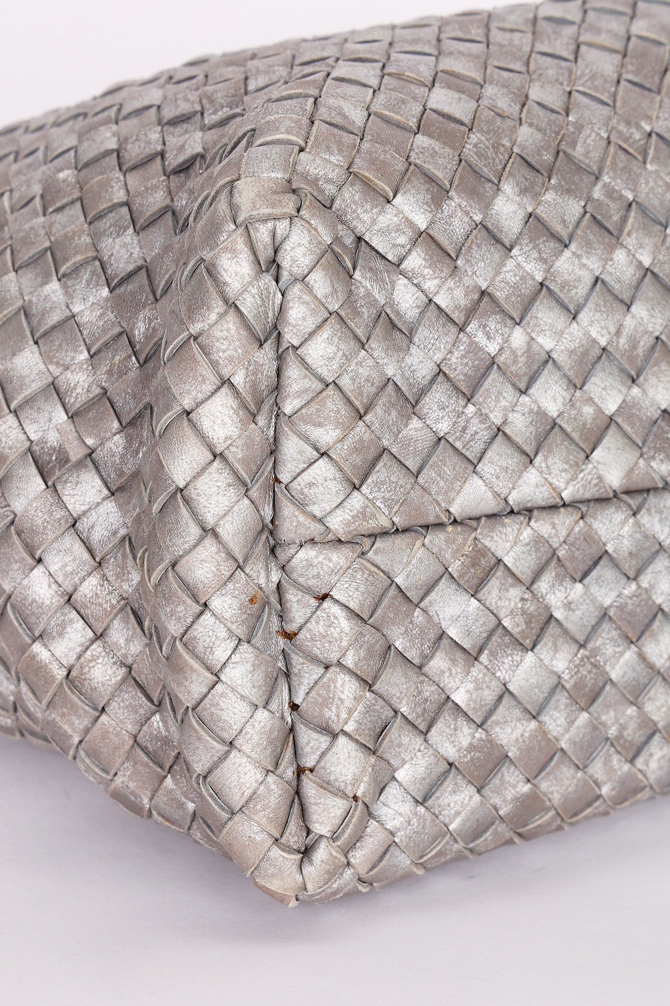 Bottega Veneta Intrecciato Small Cabat Tote Metallic Silver