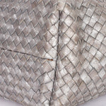 Bottega Veneta Intrecciato Small Cabat Tote Metallic Silver