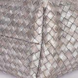 Bottega Veneta Intrecciato Small Cabat Tote Metallic Silver