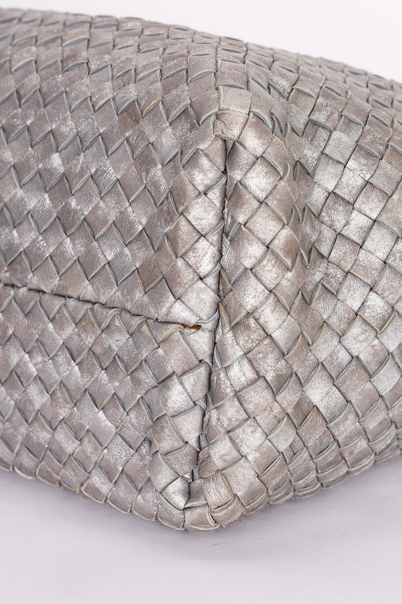 Bottega Veneta Intrecciato Small Cabat Tote Metallic Silver