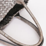 Bottega Veneta Intrecciato Small Cabat Tote Metallic Silver