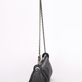Chanel Perforated Pulley Shoulder Bag Black Caviar SHW