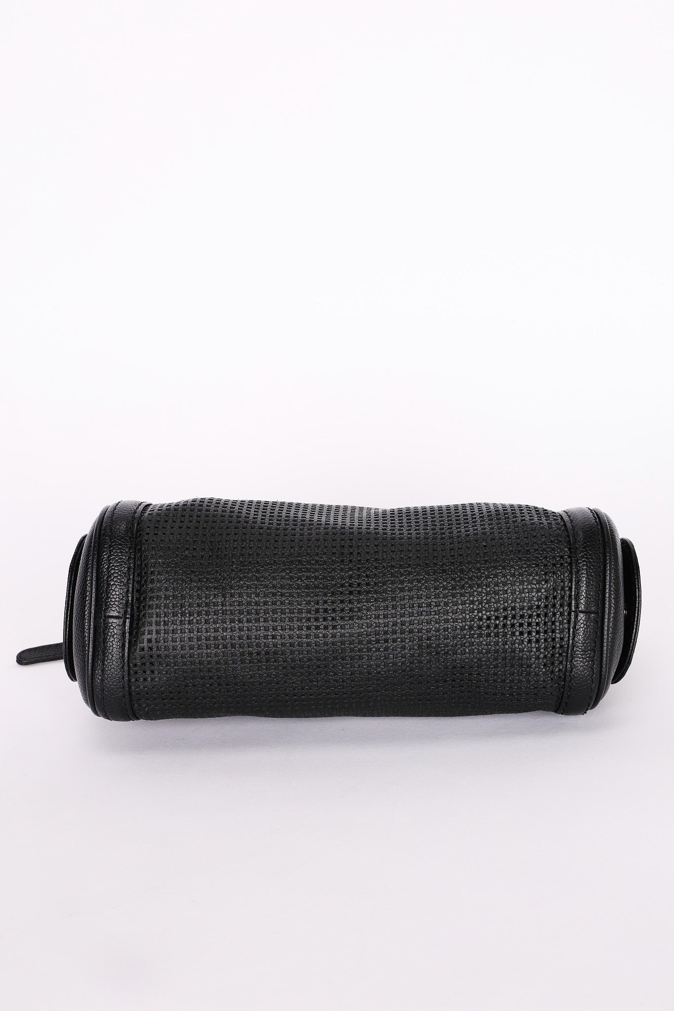 Chanel Perforated Pulley Shoulder Bag Black Caviar SHW