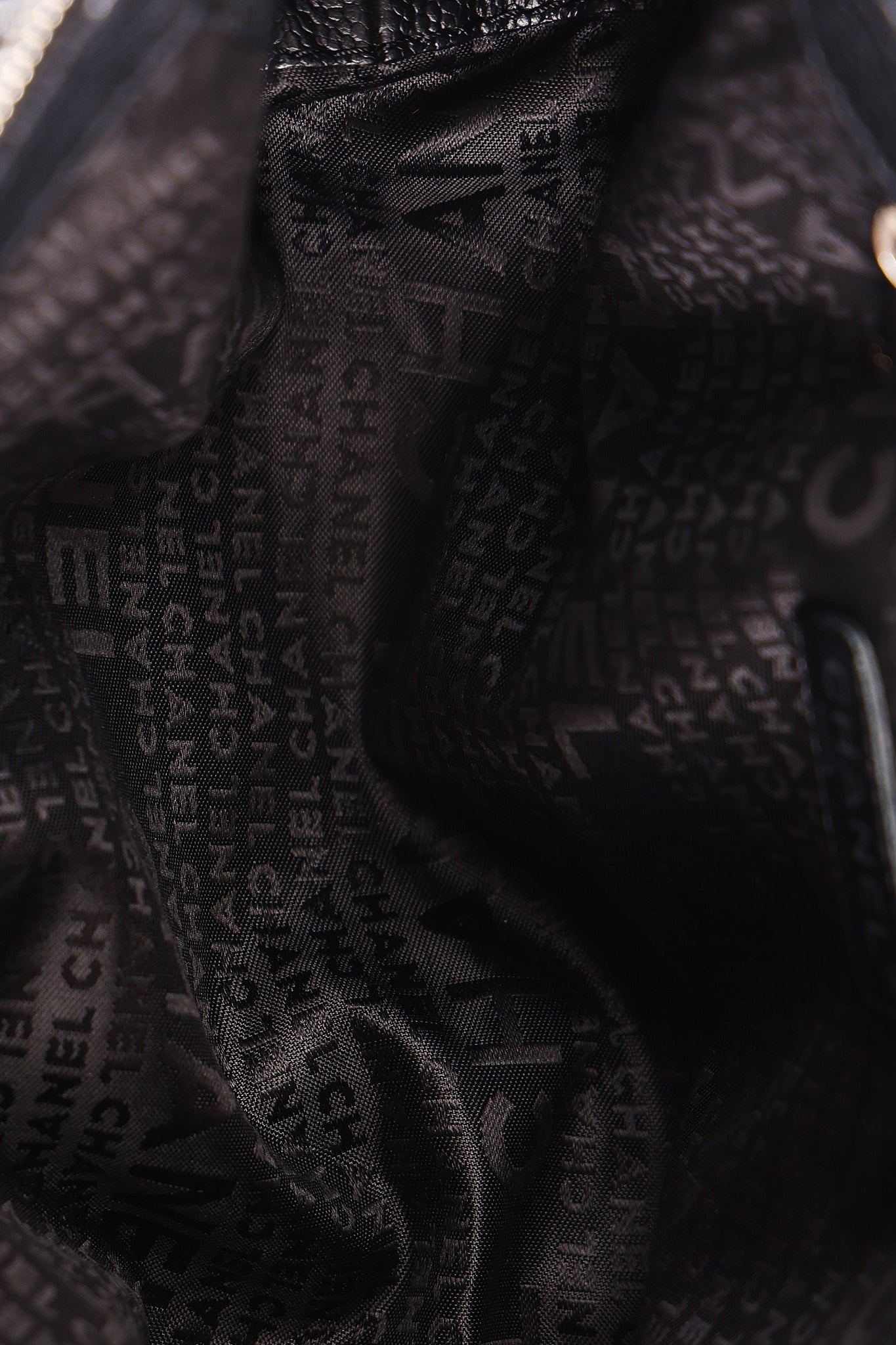 Chanel Perforated Pulley Shoulder Bag Black Caviar SHW