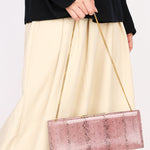Saint Laurent Lacquer Ayers Snakeskin Midnight Clutch