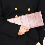 Saint Laurent Lacquer Ayers Snakeskin Midnight Clutch