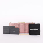 Saint Laurent Lacquer Ayers Snakeskin Midnight Clutch