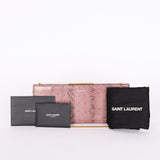 Saint Laurent Lacquer Ayers Snakeskin Midnight Clutch