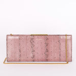 Saint Laurent Lacquer Ayers Snakeskin Midnight Clutch