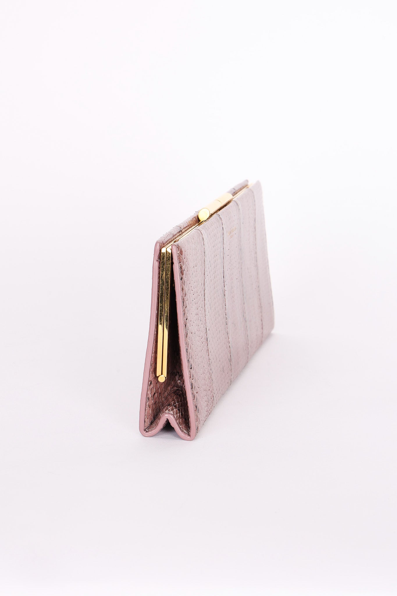 Saint Laurent Lacquer Ayers Snakeskin Midnight Clutch