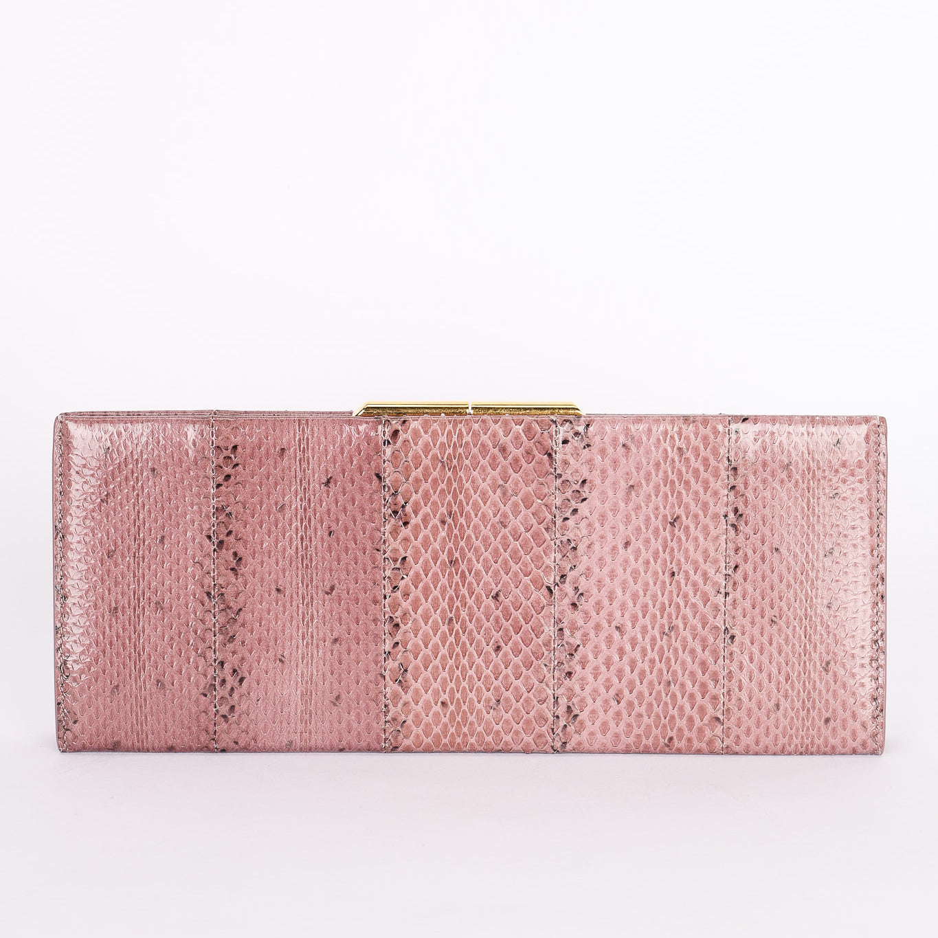 Saint Laurent Lacquer Ayers Snakeskin Midnight Clutch