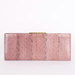 Saint Laurent Lacquer Ayers Snakeskin Midnight Clutch