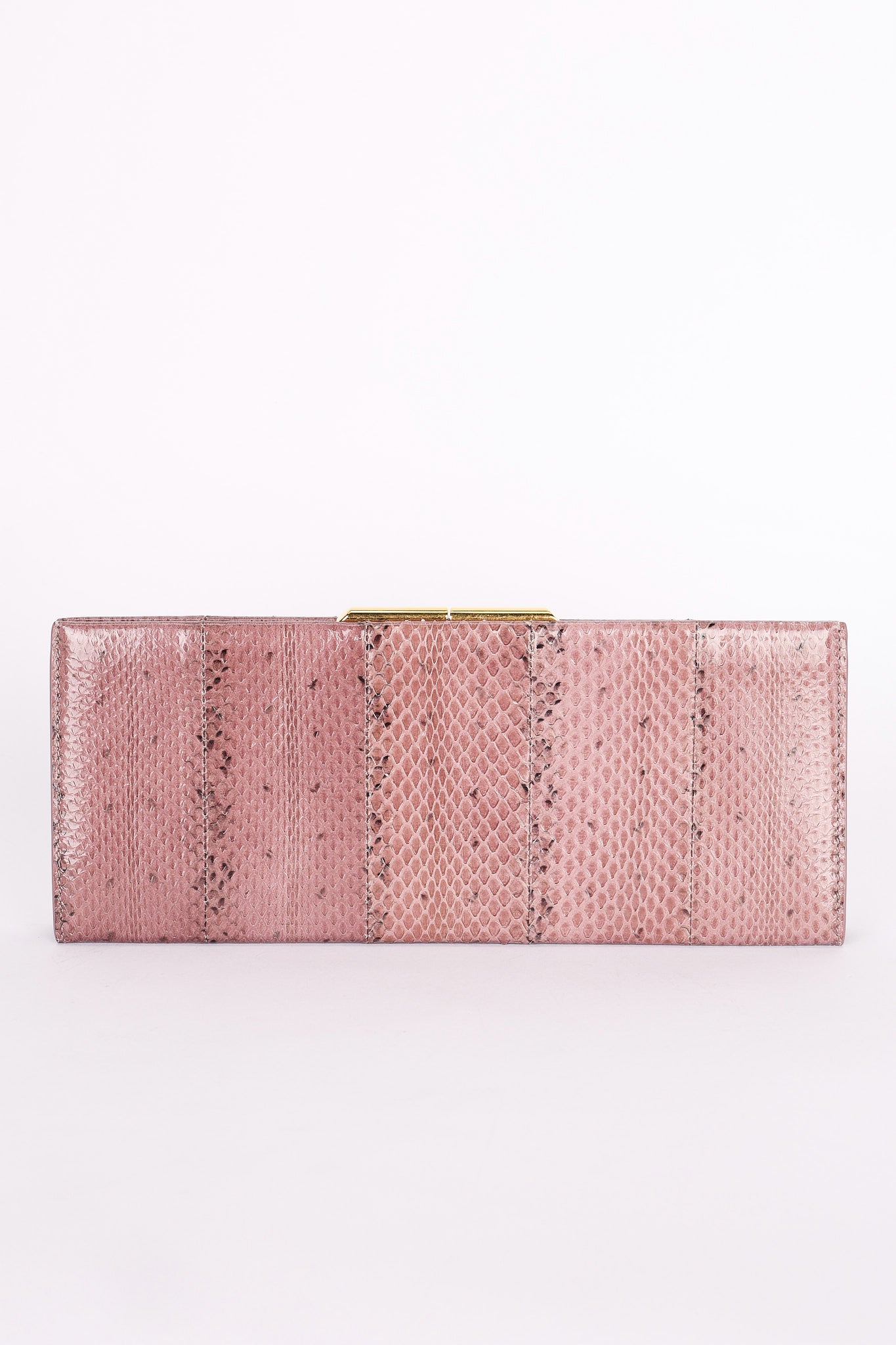 Saint Laurent Lacquer Ayers Snakeskin Midnight Clutch