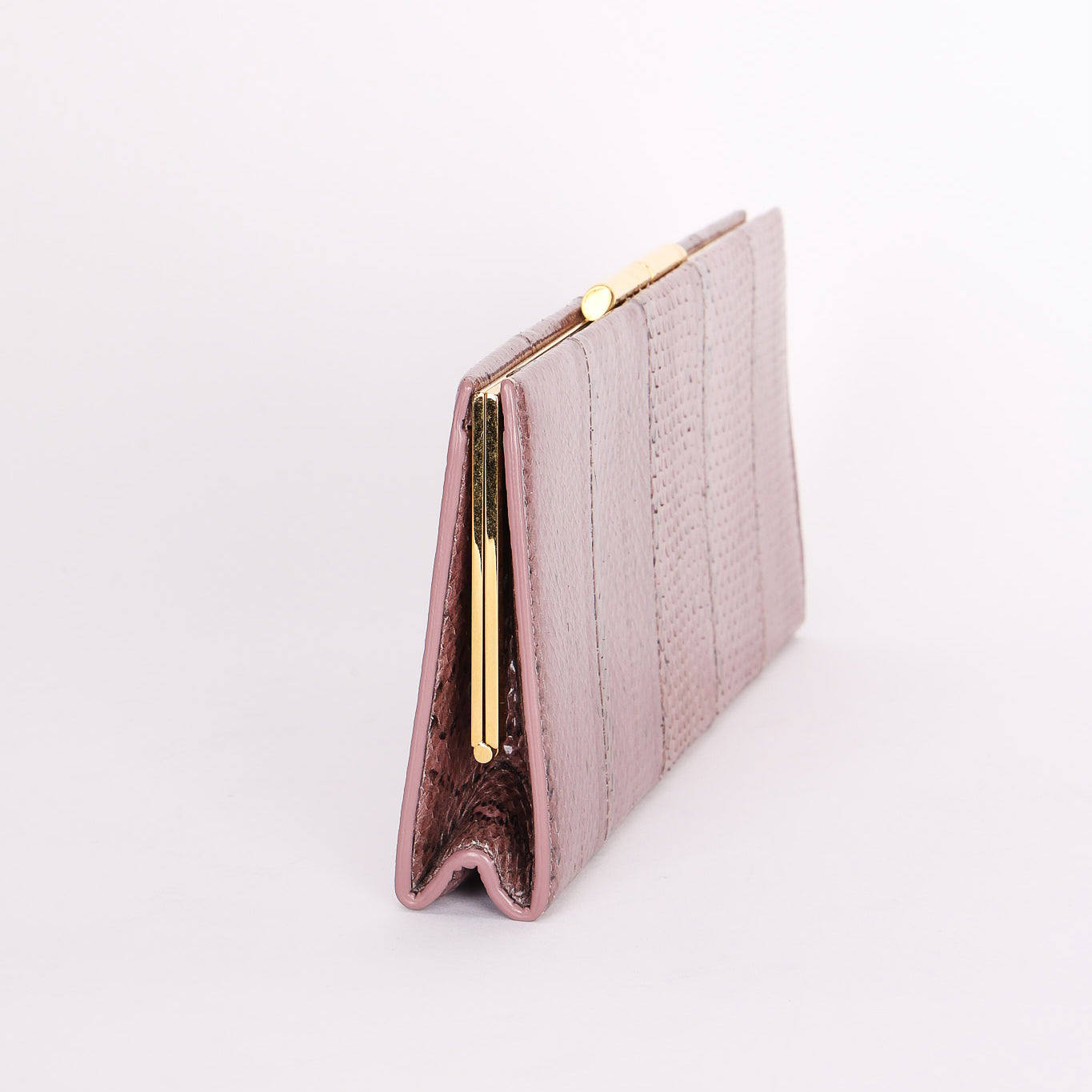 Saint Laurent Lacquer Ayers Snakeskin Midnight Clutch