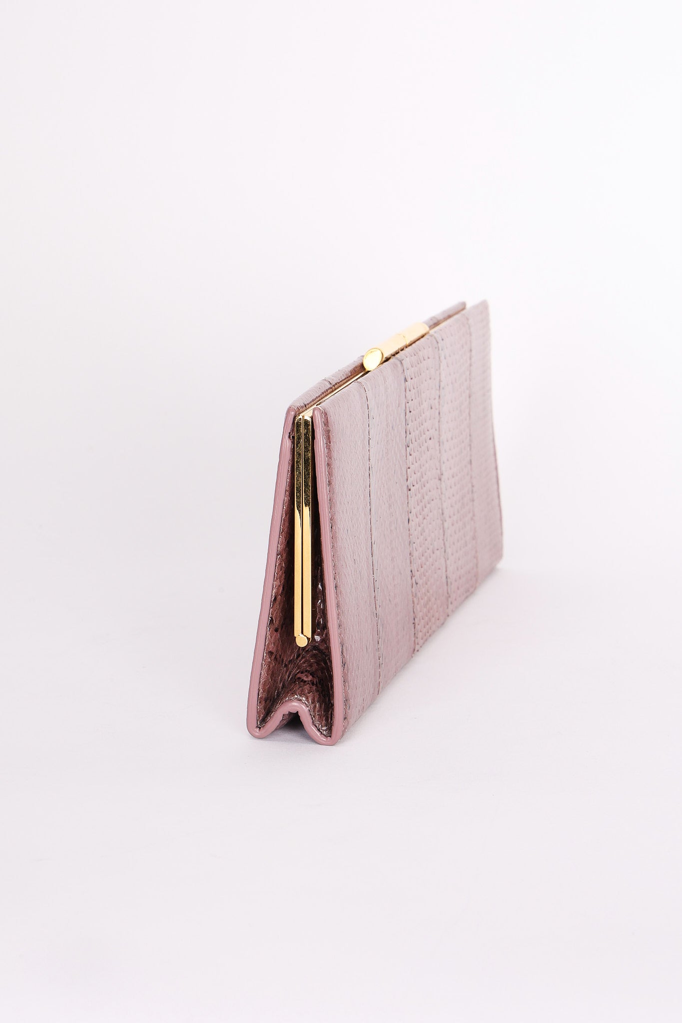 Saint Laurent Lacquer Ayers Snakeskin Midnight Clutch