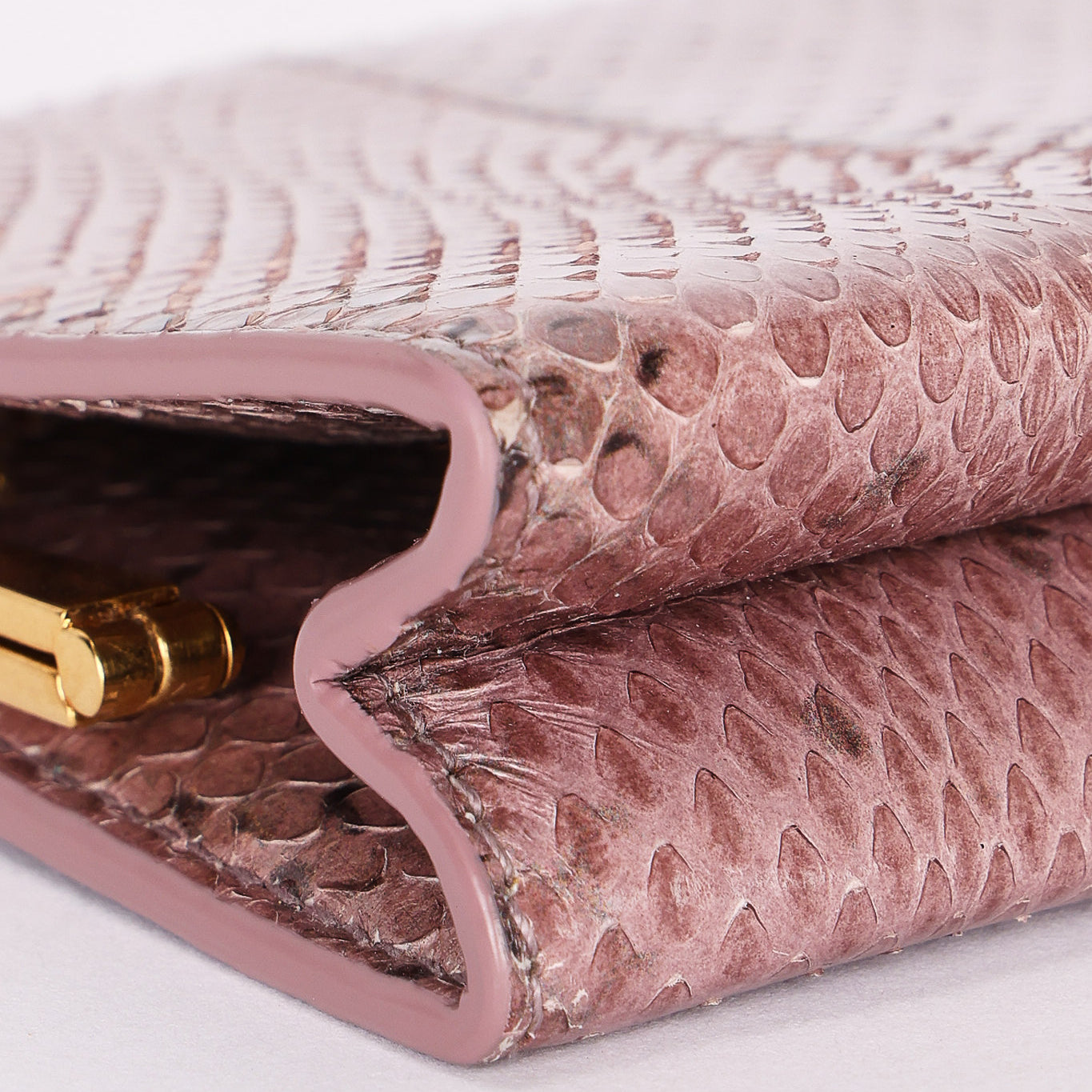 Saint Laurent Lacquer Ayers Snakeskin Midnight Clutch