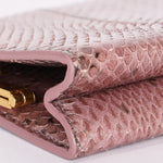 Saint Laurent Lacquer Ayers Snakeskin Midnight Clutch