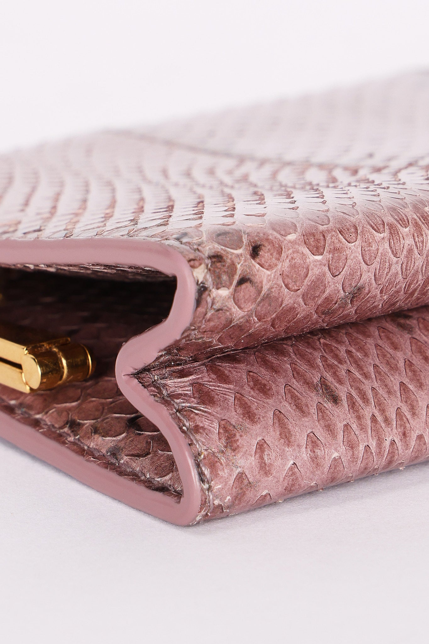 Saint Laurent Lacquer Ayers Snakeskin Midnight Clutch