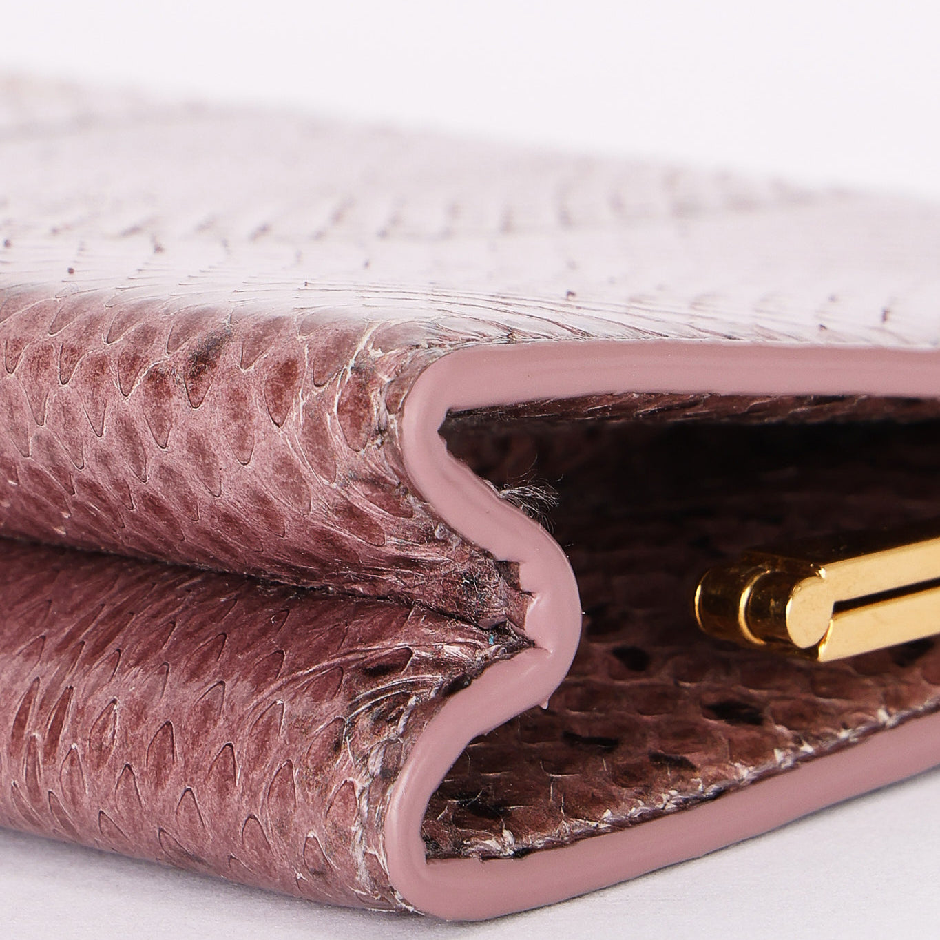 Saint Laurent Lacquer Ayers Snakeskin Midnight Clutch