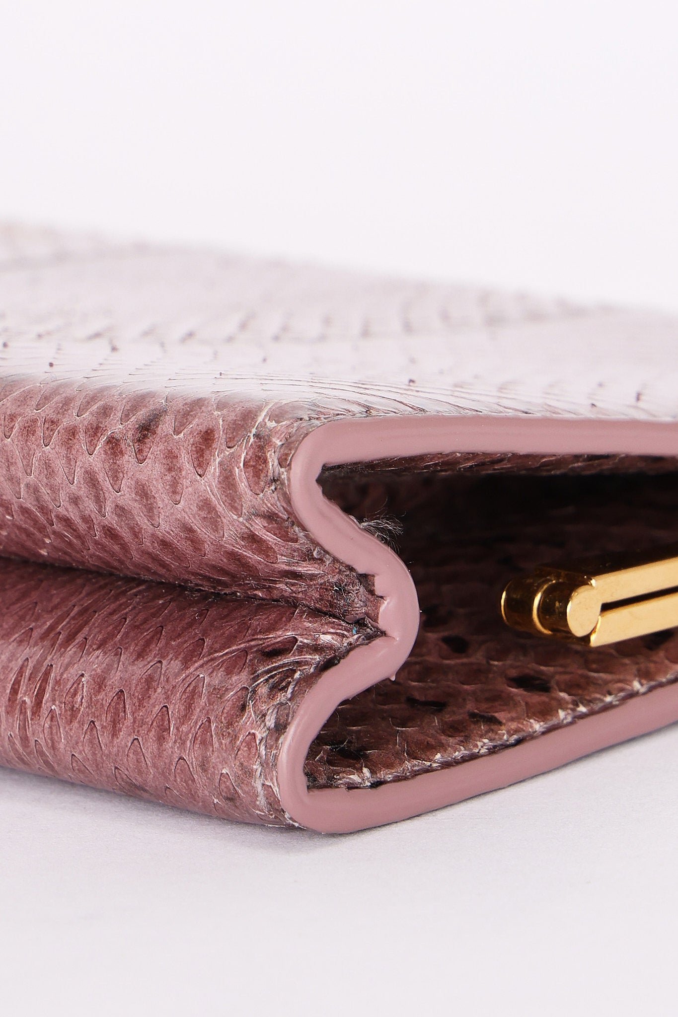 Saint Laurent Lacquer Ayers Snakeskin Midnight Clutch