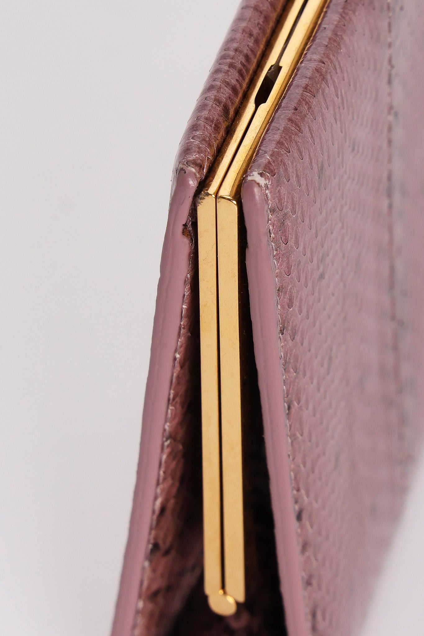 Saint Laurent Lacquer Ayers Snakeskin Midnight Clutch