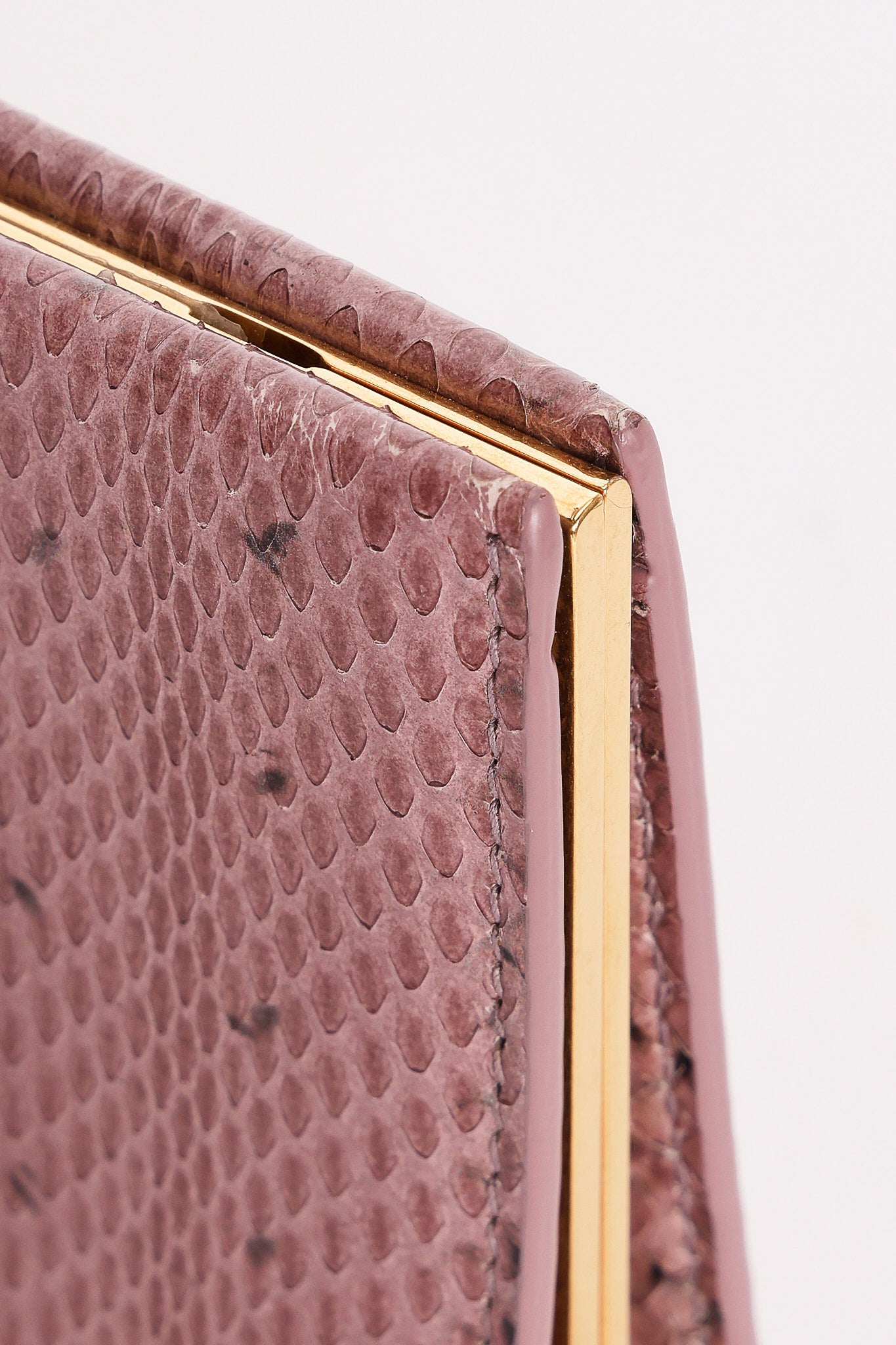 Saint Laurent Lacquer Ayers Snakeskin Midnight Clutch