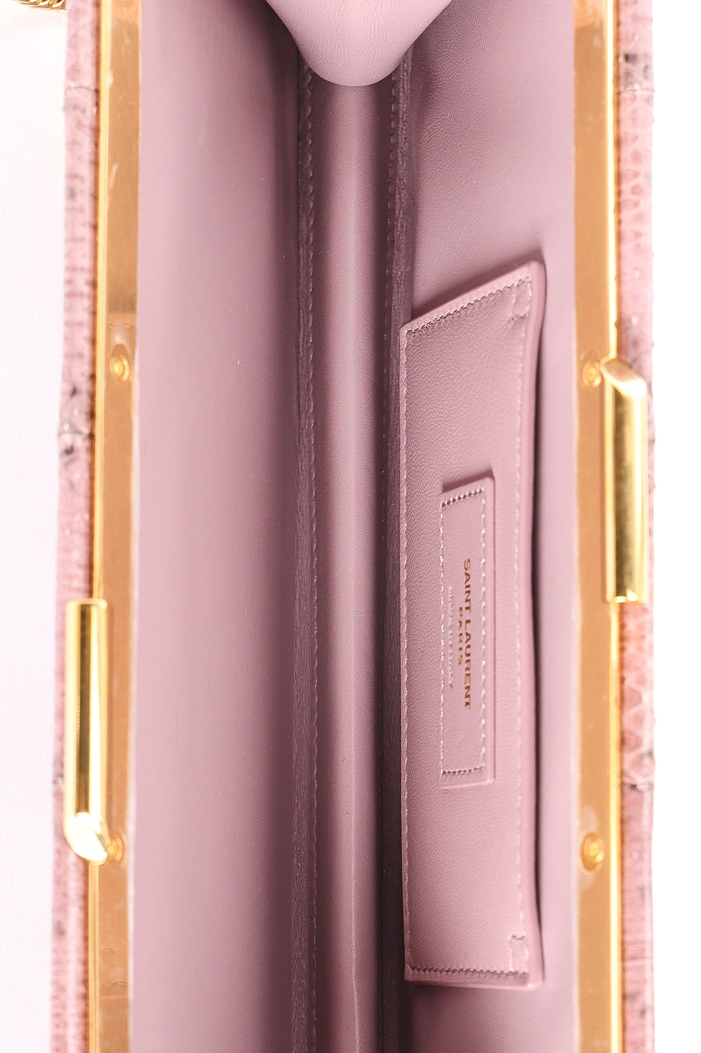 Saint Laurent Lacquer Ayers Snakeskin Midnight Clutch