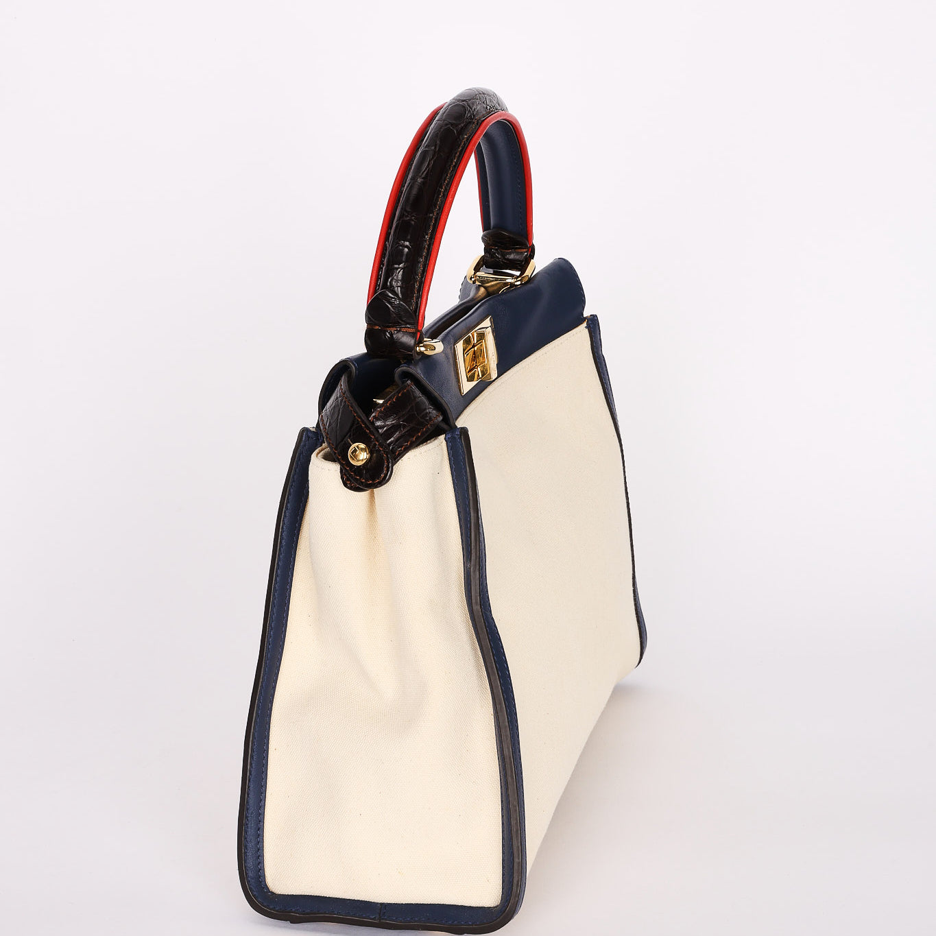 Fendi Medium Peekaboo with Crocodile Top Handle