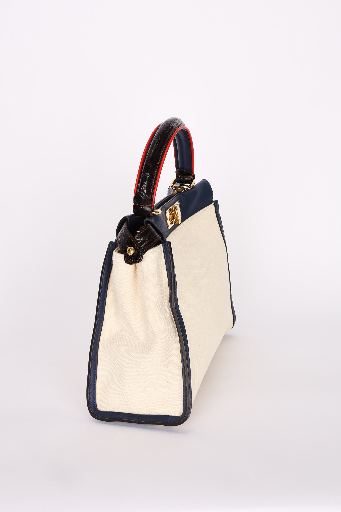 Fendi Medium Peekaboo with Crocodile Top Handle