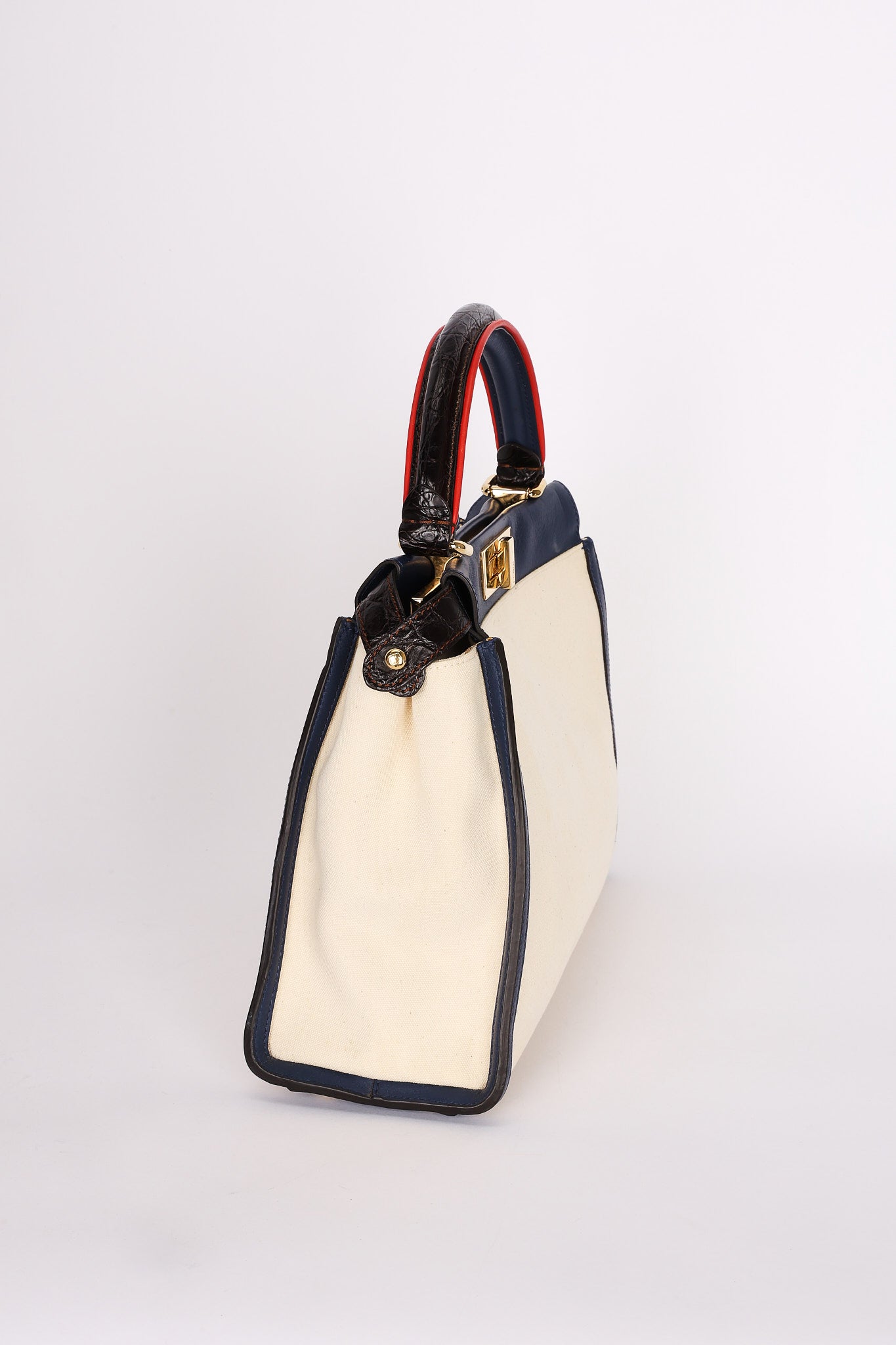 Fendi Medium Peekaboo with Crocodile Top Handle