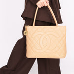 Chanel Timeless Medallion Tote Beige Caviar GHW