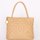 Chanel Caviar Beige Medallion Tote