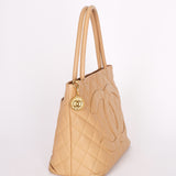 Chanel Caviar Beige Medallion Tote