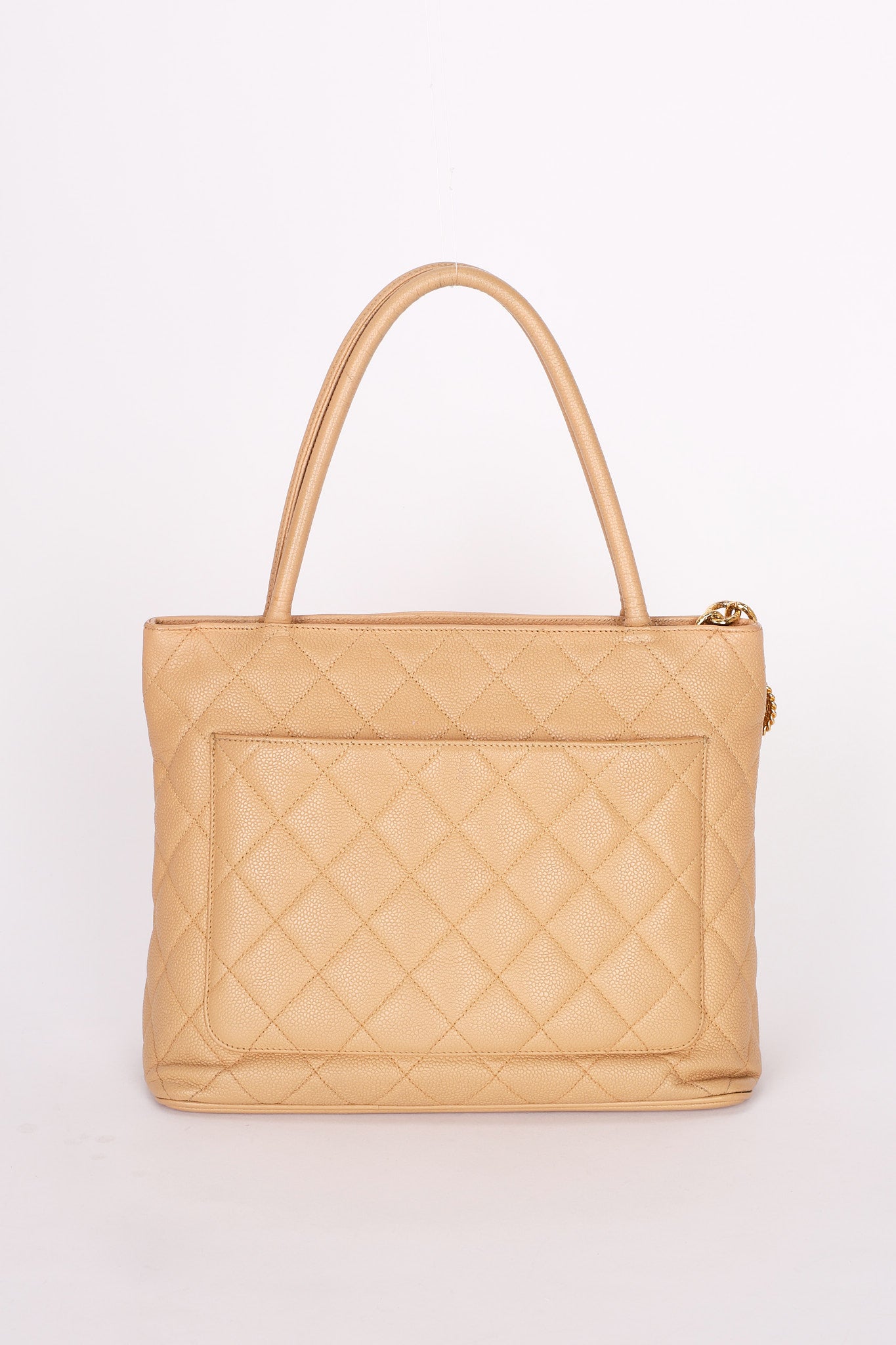 Chanel Caviar Beige Medallion Tote