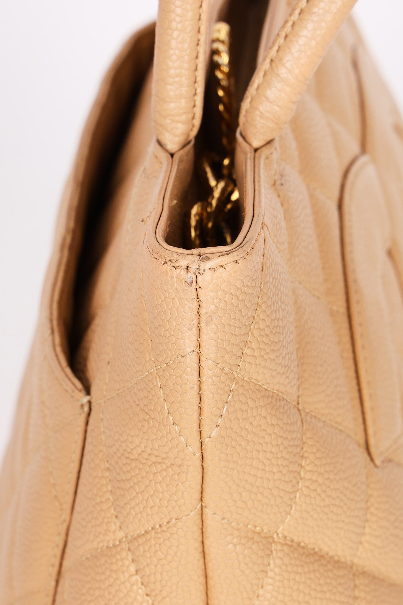 Chanel Caviar Beige Medallion Tote