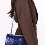 Chanel Medium Sequin Single Flap SHW