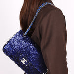 Chanel Medium Sequin Single Flap SHW
