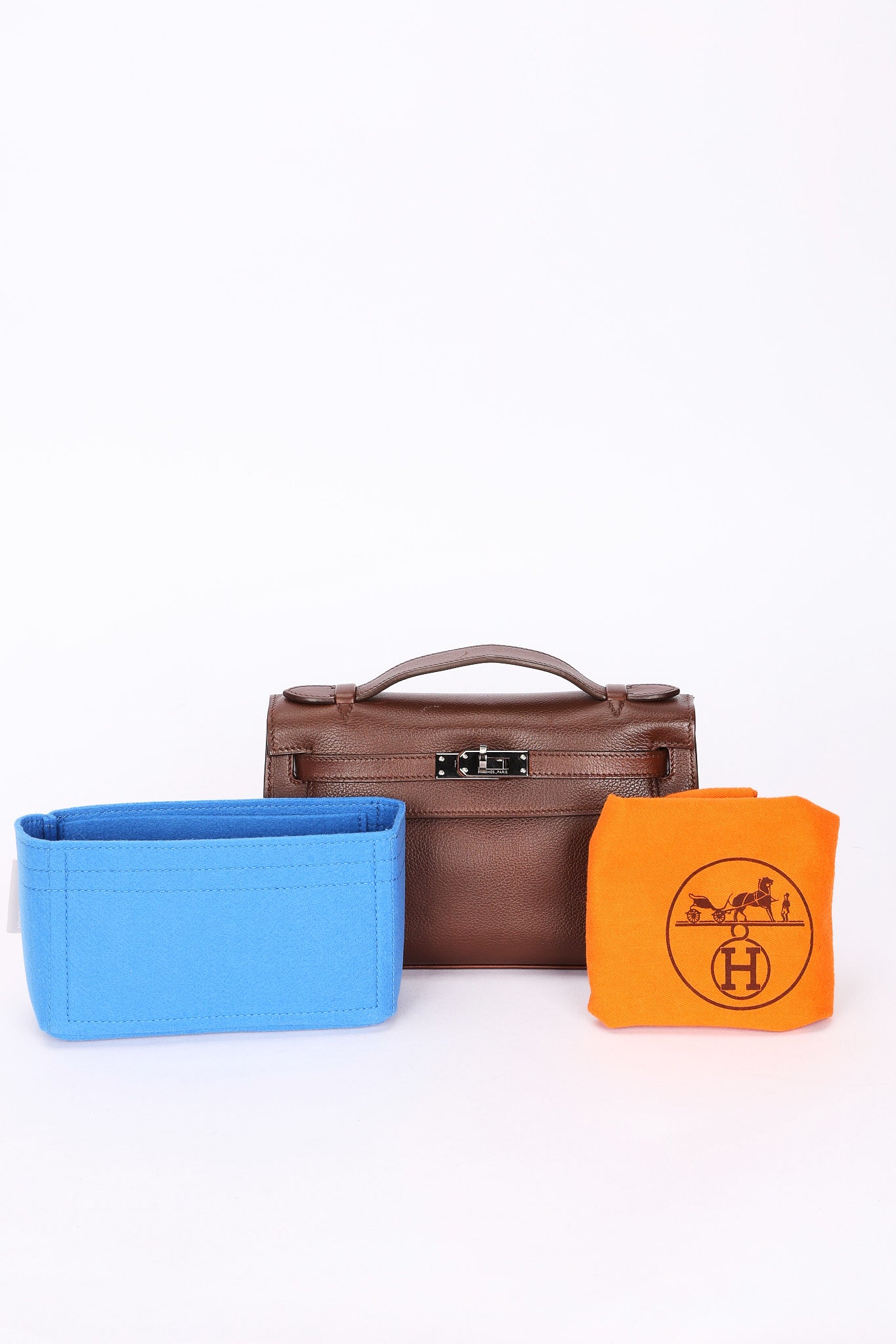 Hermès Kelly Pochette Chocolat Evergrain 2005 RHW