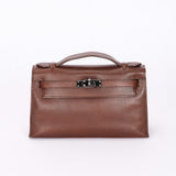 Hermès Kelly Pochette Chocolat Evergrain 2005 RHW