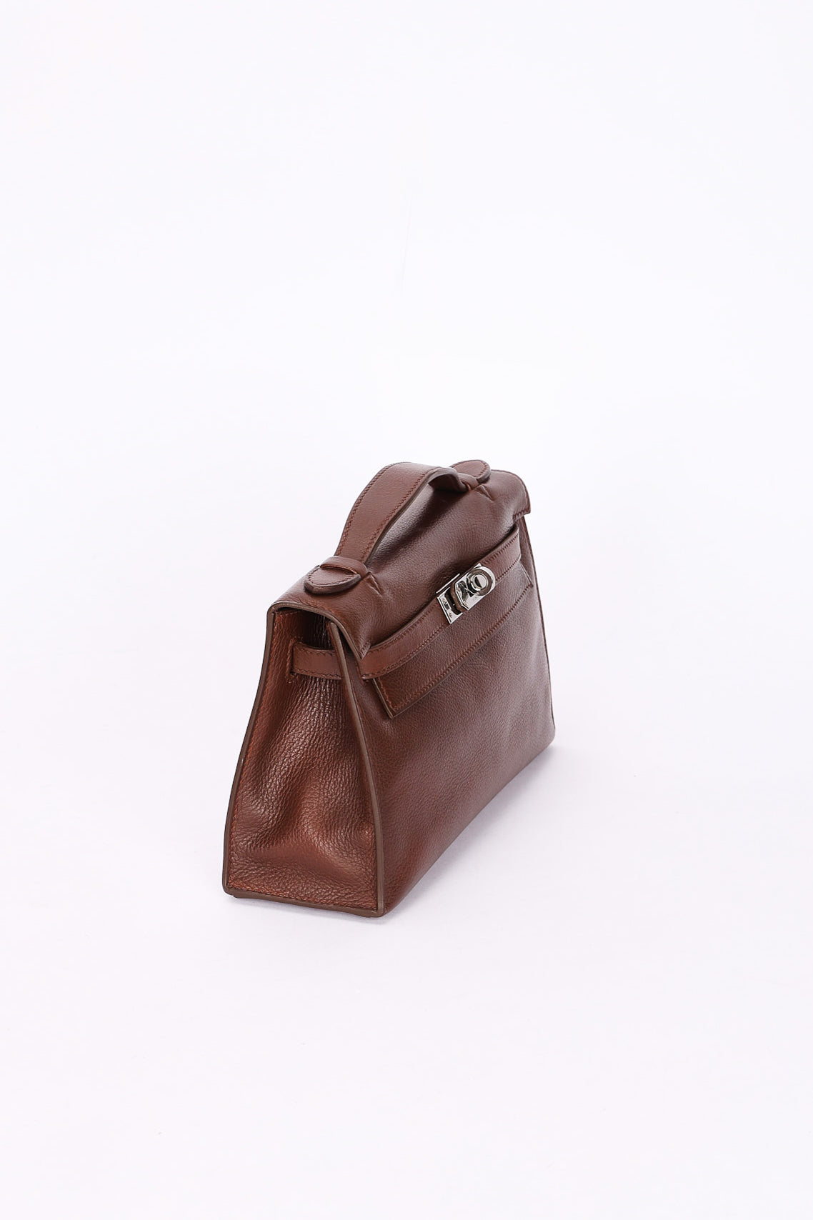 Hermès Kelly Pochette Chocolat Evergrain 2005 RHW