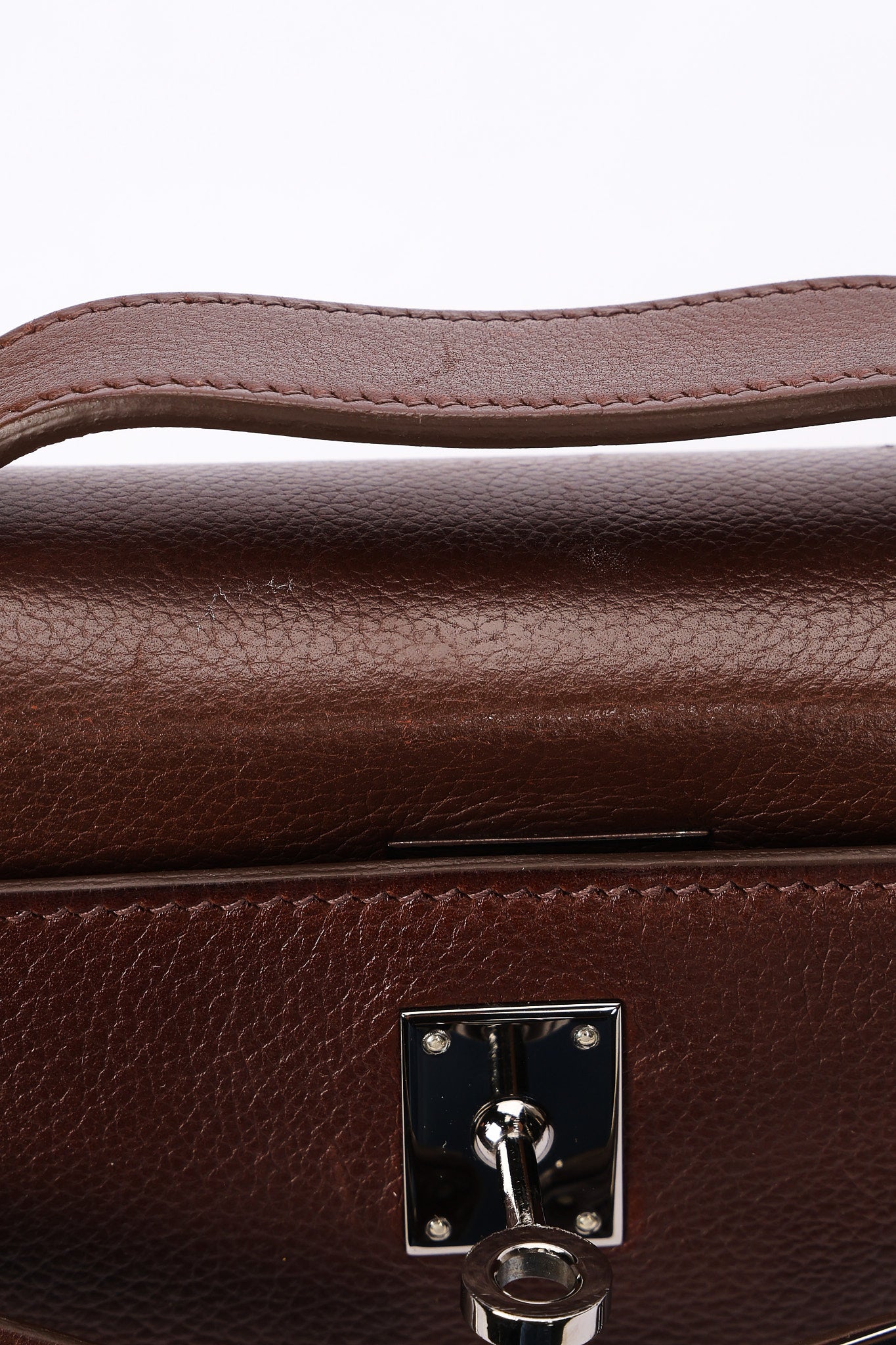 Hermès Kelly Pochette Chocolat Evergrain 2005 RHW