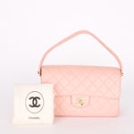 Chanel Double Sided Medium Classic Flap Shoulder Bag Pink Lambskin 24K GP