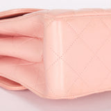Chanel Double Sided Medium Classic Flap Shoulder Bag Pink Lambskin 24K GP