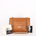 Chanel Jumbo Double Sided Classic Flap Light Brown Lambskin 2001 24K GP