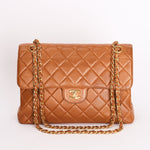 Chanel Jumbo Double Sided Classic Flap Light Brown Lambskin 2001 24K GP
